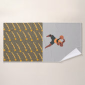 Basketbalspeler speelt op het onzin-patroon badhanddoek (Badhanddoek)