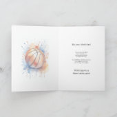 Basketbalspeler Splash Waterverf Happy Birthday Kaart (Binnen)