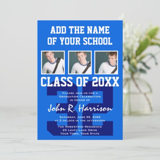 Basketbalspeler Sport Afstudeertrui Nummer Kaart (Staand voorkant)