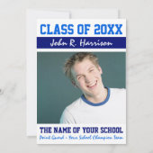 Basketbalspeler Sport Afstudeertrui Nummer Kaart (Achterkant)