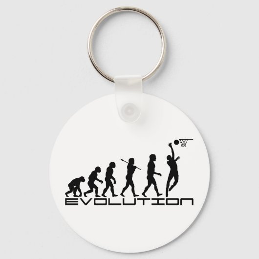 Basketbalspeler Sport Evolutie Kunst Sleutelhanger (Voorkant)