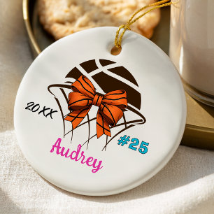Basketbalspeler Sport Meisje Atleet Custom Keramisch Ornament