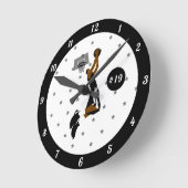 Basketbalspeler Ster Atleet Naam & Nummer Ronde Klok (Hoek)