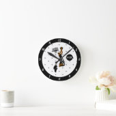 Basketbalspeler Ster Atleet Naam & Nummer Ronde Klok (Huis)