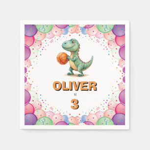 Basketbalspeler T-rex Verjaardag Servet