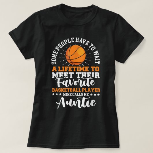Basketbalspeler tante Basketball Lover Auntie Bas T-shirt (Design voorkant)