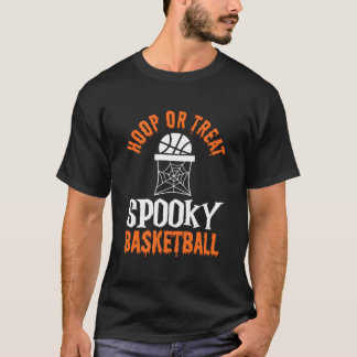 Basketbalspeler Team Coach Halloween Hoops Woordsp T-shirt