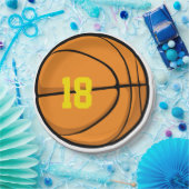 Basketbalspeler Teamnummer Verjaardag Leeftijd Ple Papieren Bordje (Feest)