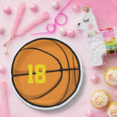 Basketbalspeler Teamnummer Verjaardag Leeftijd Ple Papieren Bordje (Feest)