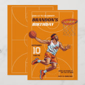 Basketbalspeler verjaardag kaart (Voorkant / Achterkant)