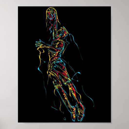 Basketbalspeler voor kinderen Abstracte papa-game Poster (Voorkant)