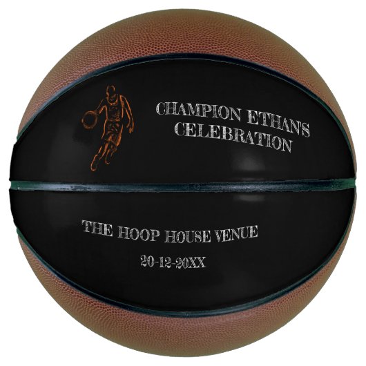 Basketbalspeler vrijgezel / verjaardagsfeestje get basketbal (Voorkant)