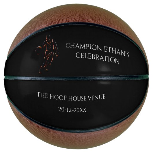 Basketbalspeler vrijgezel / verjaardagsfeestje get basketbal (Voorkant)