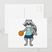 Basketbalspeler Wasbeer Basketbal Briefkaart (Voorkant / Achterkant)