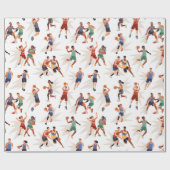 Basketbalspelers Cadeaupapier (Vlak)