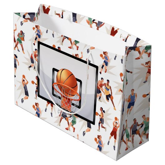 Basketbalspelers Groot Cadeauzakje (Achterkant Gekanteld)