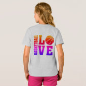 Basketbalspelers, ik hou van basketbal, kleur t-shirt (Achterkant volledig)