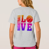 Basketbalspelers, ik hou van basketbal, kleur t-shirt (Achterkant)