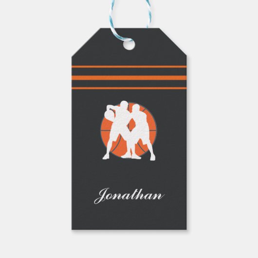 Basketbalspelers noemen Initiaal Gepersonaliseerde Cadeaulabel (Voorkant)