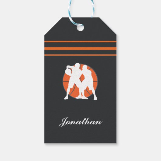 Basketbalspelers noemen Initiaal Gepersonaliseerde Cadeaulabel (Achterkant)