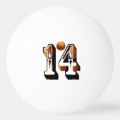 Basketbalspelers Nummer Veertien Afbeelding Logo, Pingpongbal (Achterkant)
