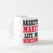 basketbalspelers ontwerpen koffiemok (Voorkant links)