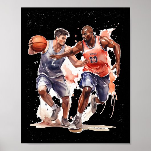 Basketbalspelers Poster (Voorkant)