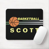 Basketbalsport met zwarte achtergrond Mousepad Muismat (Met muis)
