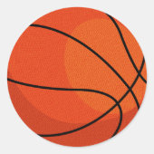 Basketbalsport Ronde Sticker (Voorkant)
