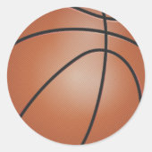 Basketbalsport Ronde Sticker (Voorkant)
