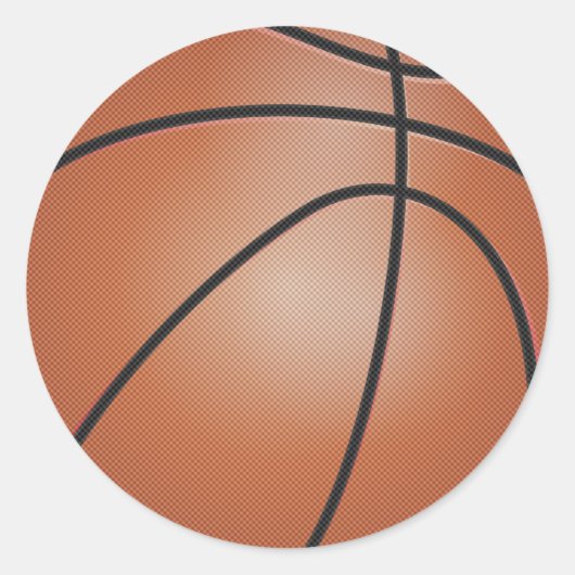 Basketbalsport Ronde Sticker (Voorkant)