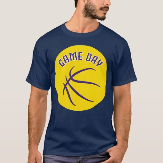 Basketbalstemming op speeldag vintage t-shirt (Voorkant)