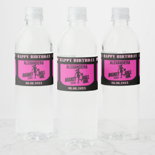 Basketbalster Meisje Verjaardag Gift, Team Waterfles Etiket