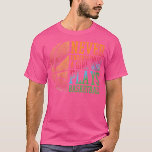 Basketbalster Retro Basketbal Gift Meisje Vrouwen T-shirt (Voorkant)