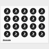 Basketbalster Silhouette in Motion 2 Ronde Sticker (Vel)
