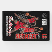 Basketbalteam Aangepaste foto sport seniorenavond Spandoek (Horizontaal)