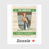 Basketbalteam aanpasbaar groen souvenir  sticker (Vel)