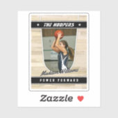 Basketbalteam aanpasbaar zwart souvenir sticker (Vel)