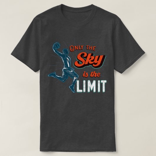 Basketbalteam alleen Sky is de limiet T-shirt (Design voorkant)