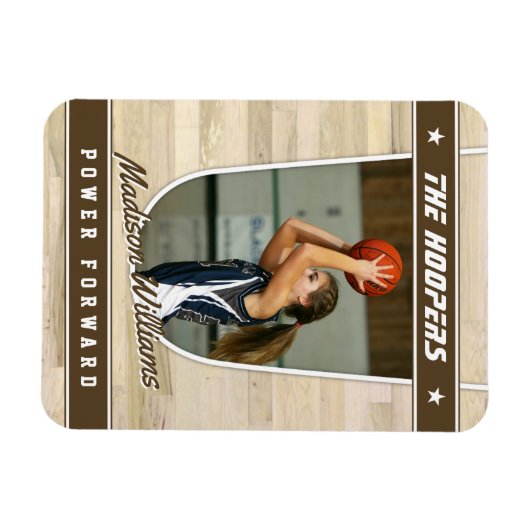 Basketbalteam  Brown Souvenir Magneet (Horizontaal)