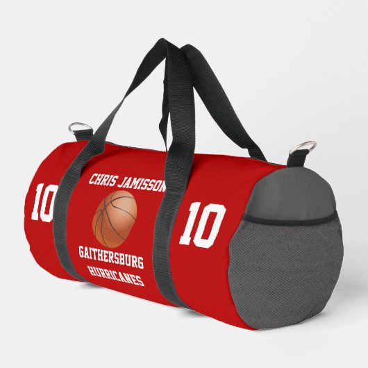 Basketbalteam Coach Speler Robijnrood Gepersonalis Plunjezak (Rechterhoek)