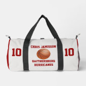 Basketbalteam Coach Speler Robijnrood Personalisee Plunjezak (Voorkant)