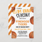 BASKETBALTEAM EINDE SEASON PARTIJ INVITATIE KAART (Voorkant / Achterkant)