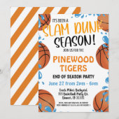 BASKETBALTEAM EINDE SEASON PARTIJ INVITATIE KAART (Voorkant / Achterkant)