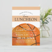 Basketbalteam Einde seizoen Luncheon Tan Invite Kaart (Staand voorkant)