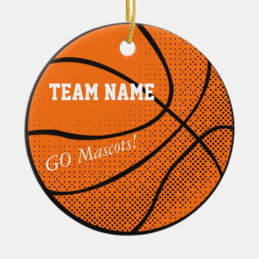  Basketbalteam Keramisch Ornament (Voorkant)