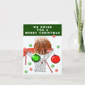 Basketbalteam kerst feestdagen kaart (Voorkant)