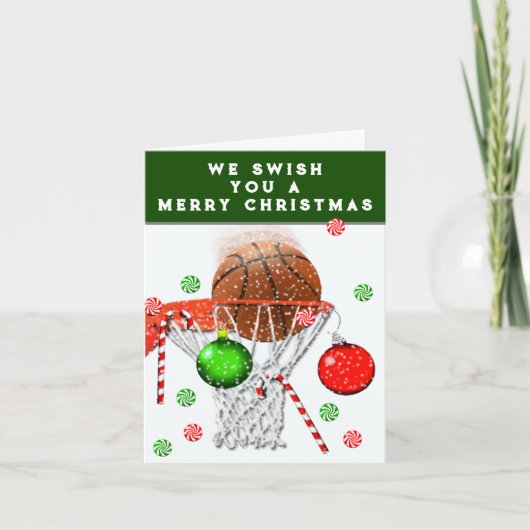 Basketbalteam Kerstmis Feestdagen Kaart (Voorkant)