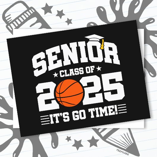 Basketbalteam klasse 2025 Afstuderen Senior 2025 Briefkaart