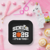 Basketbalteam klasse 2025 Afstuderen Senior 2025 Papieren Bordje (Feest)